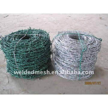 galvanized/pvc coated barbed wire